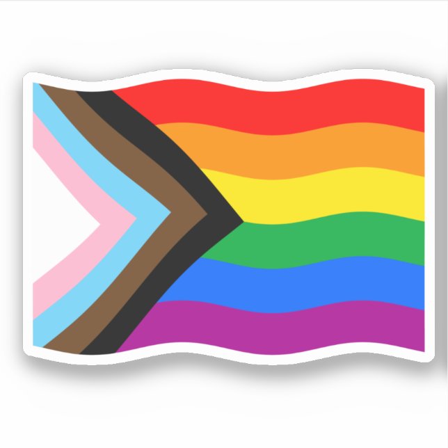Pegatina de la bandera del orgullo progresista ond (Anverso)