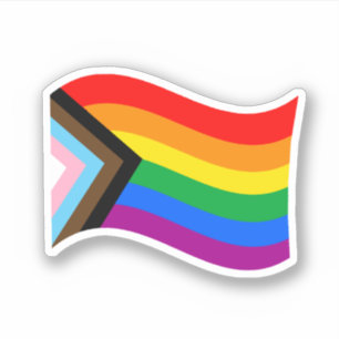 Pegatina de la bandera del orgullo progresista ond