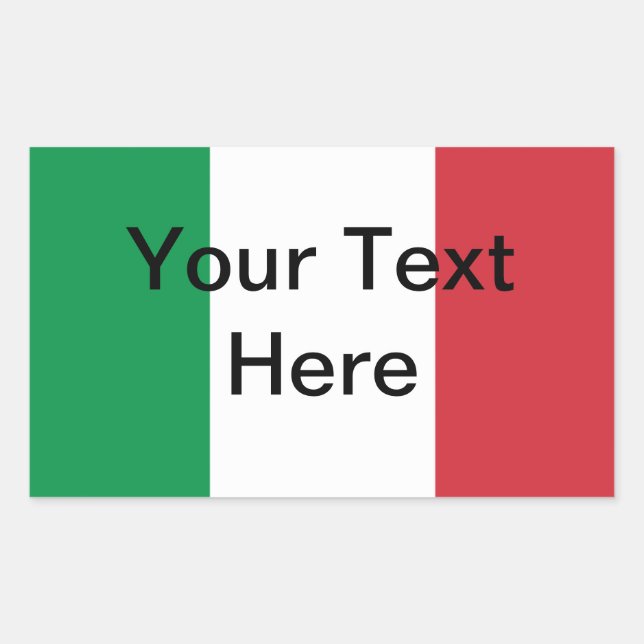 Pegatina de la bandera italiana - personalizable (Anverso)