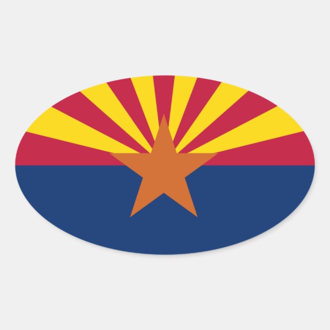 Pegatina de la bandera Oval de Arizona (Anverso)