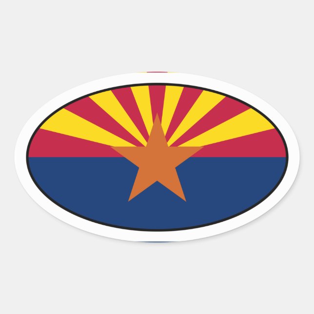 Pegatina de la bandera Oval de Arizona (Anverso)