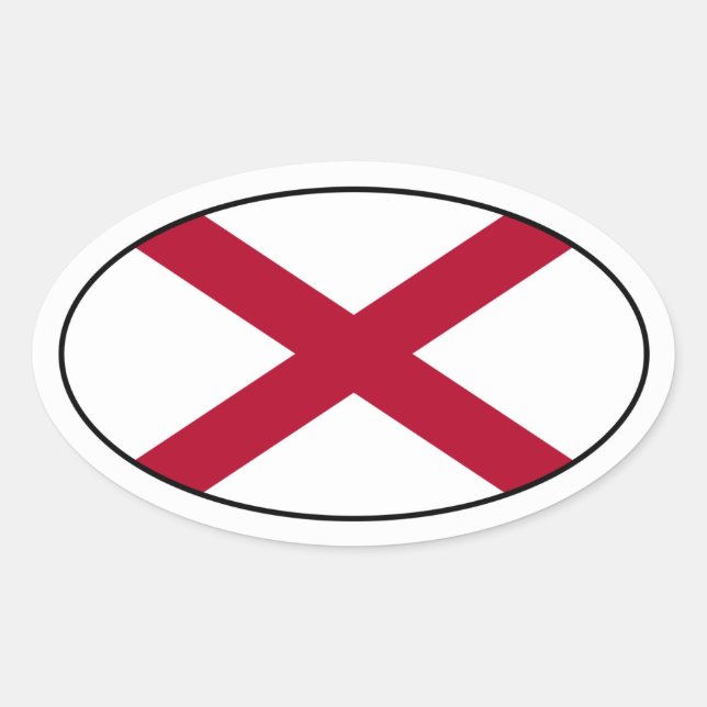 Pegatina de la bandera ovalada de Alabama (Anverso)