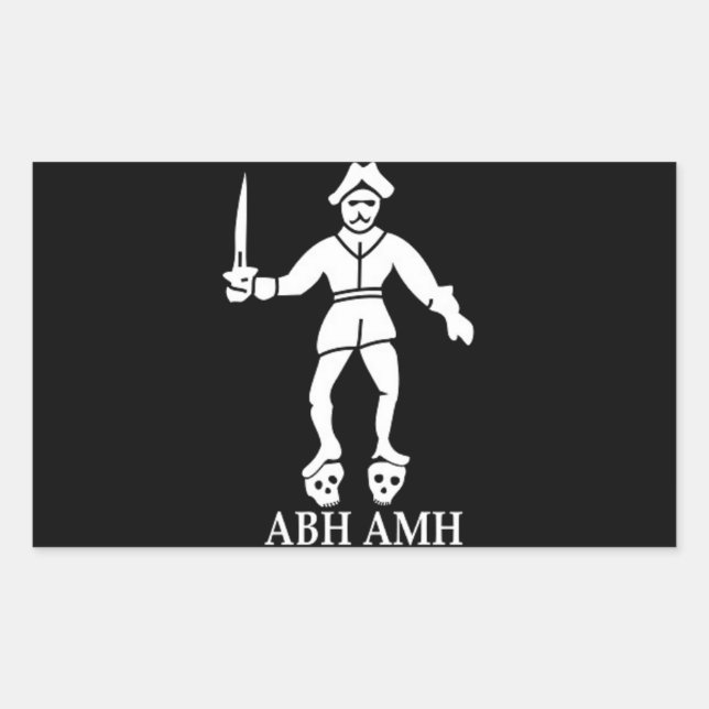 Pegatina de la bandera pirata de Bartholomew Rober (Anverso)