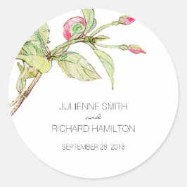 Pegatina de la boda floral al estilo bohemio