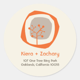 Pegatina de la boda otoño de los Anillos de los ár