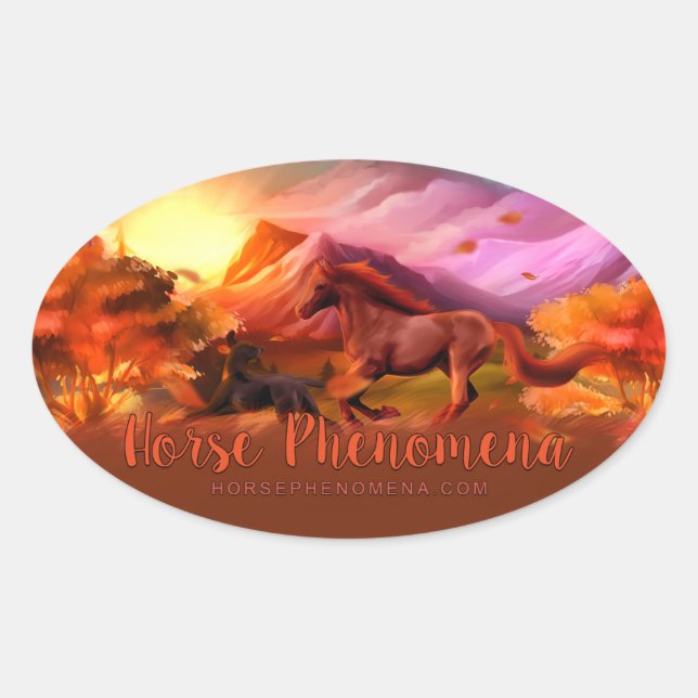 Pegatina de la caída de caballos Fhenomena (Anverso)