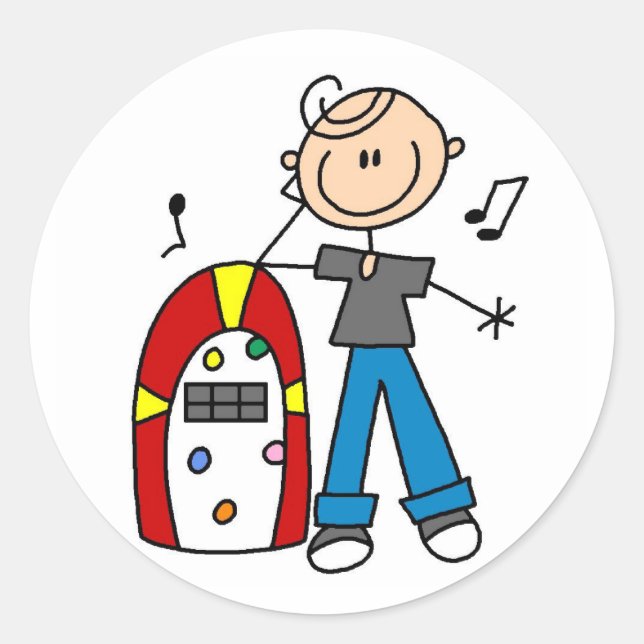 Pegatina De La Caja De Juke De Rock And Roll (Anverso)