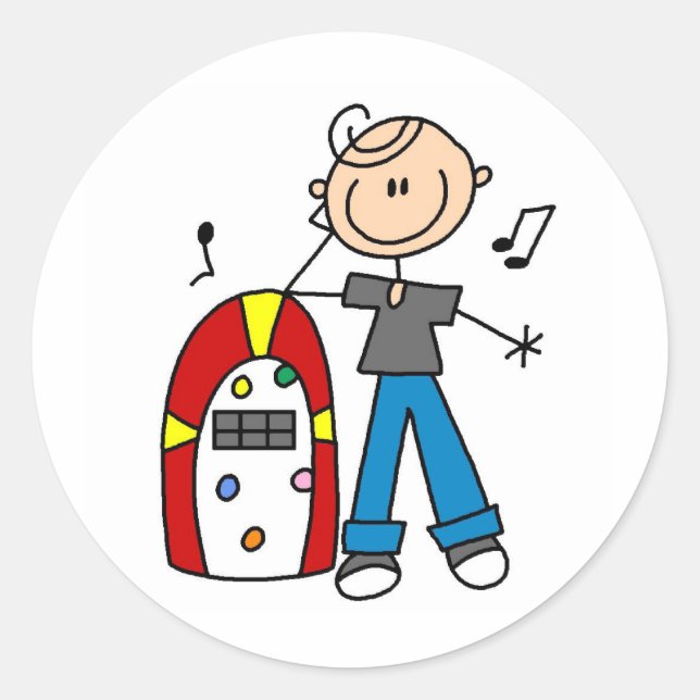 Pegatina De La Caja De Juke De Rock And Roll (Anverso)