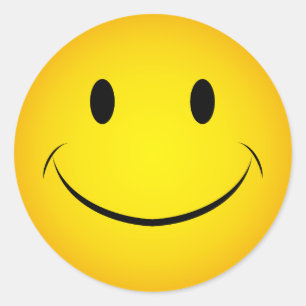 Pegatina de la cara amarilla dorada