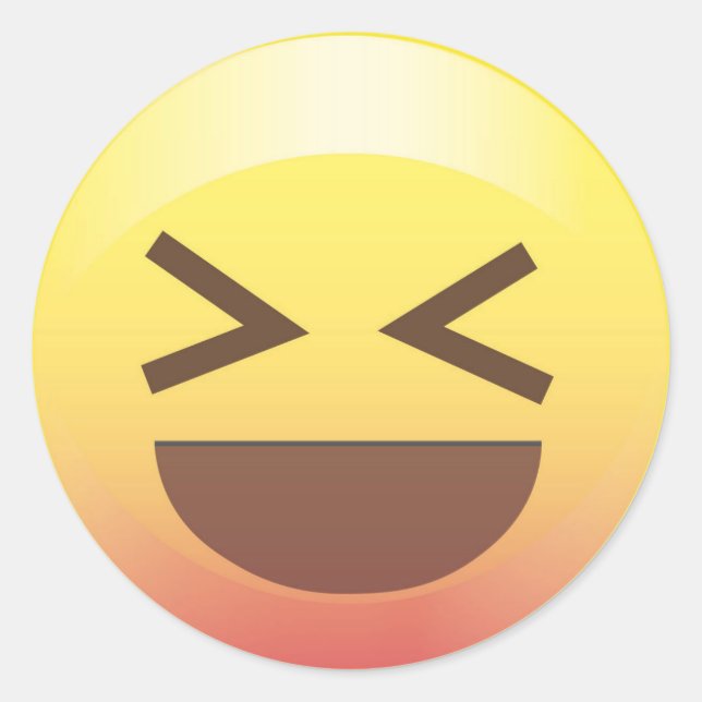 Pegatina de la cara de la Emoji amarilla totalment (Anverso)