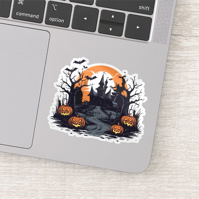 Pegatina de la casa de Halloween (Detalle)
