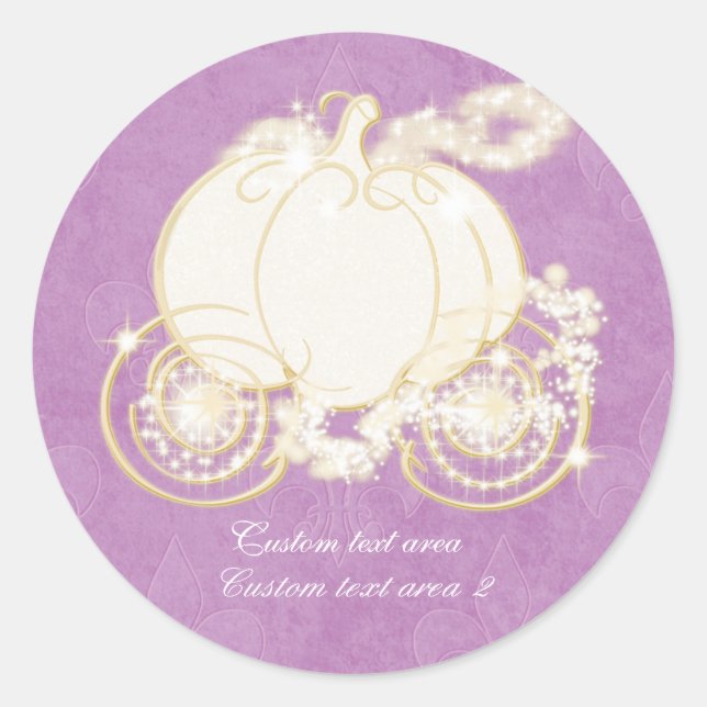 Pegatina de la Cenicienta Princesa Purple Gold Car (Anverso)