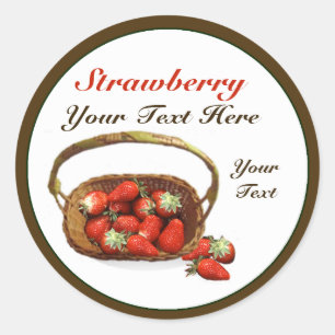 Pegatina de la cesta de fresas