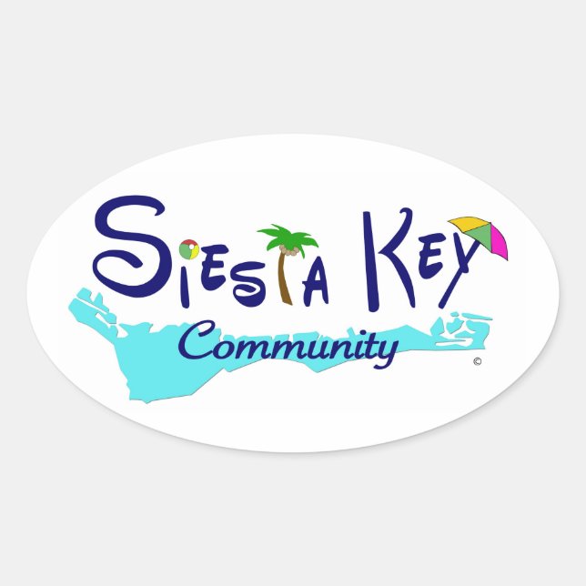 Pegatina de la comunidad Siesta Key (Anverso)