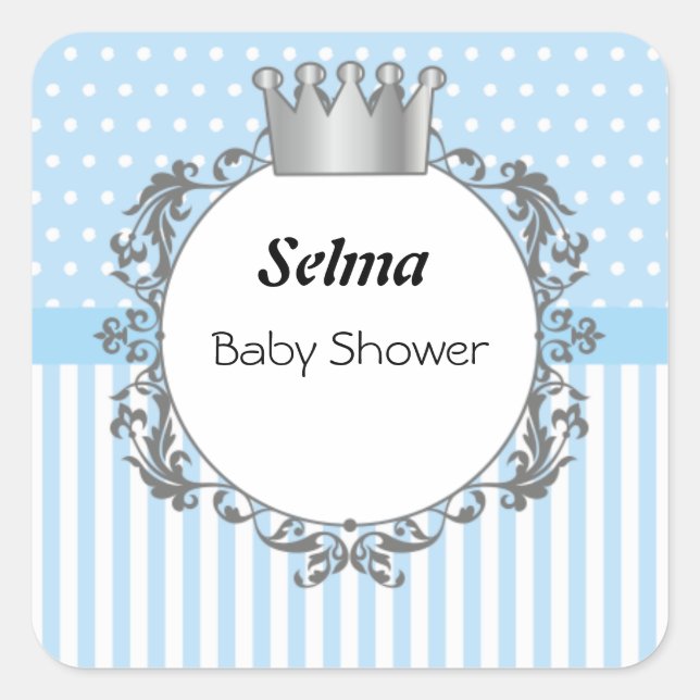 Pegatina de la corona de Baby Shower (Anverso)