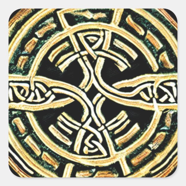 Pegatina de la Cruz del Círculo Oro (Anverso)