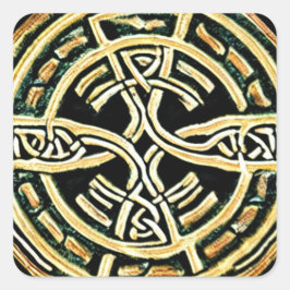 Pegatina de la Cruz del Círculo Oro