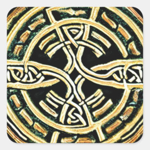 Pegatina de la Cruz del Círculo Oro