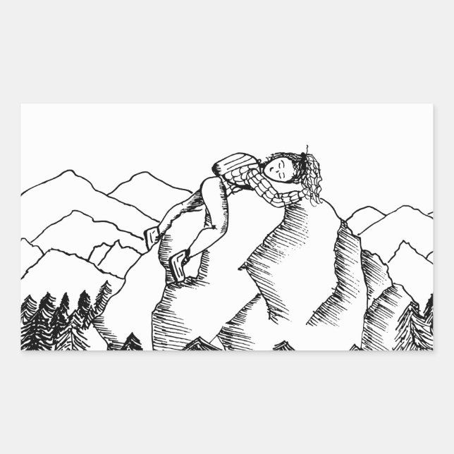 Pegatina de la Cumbre de Amor - Negro y Blanco (Anverso)