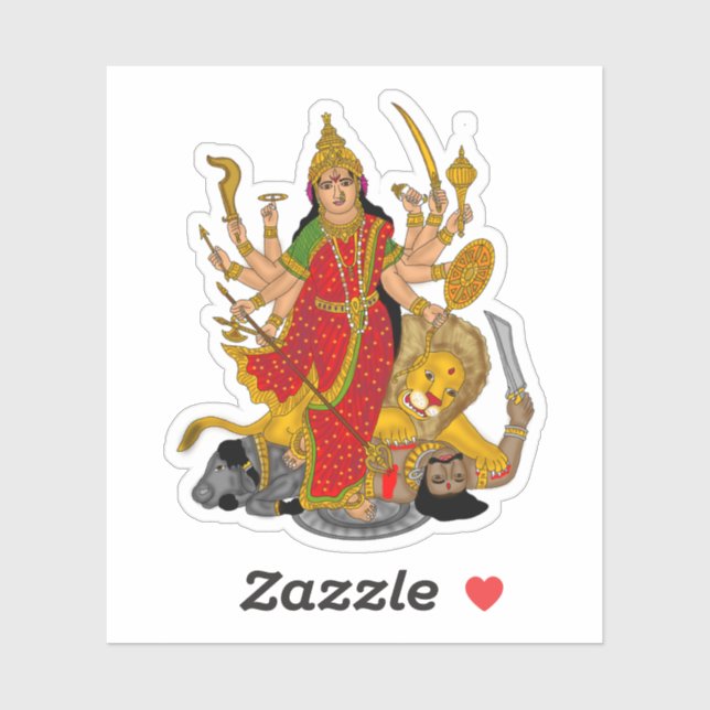 Pegatina de la Diosa Durga (Hoja)