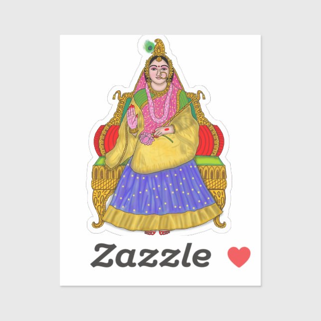 Pegatina de la diosa Radha (Hoja)