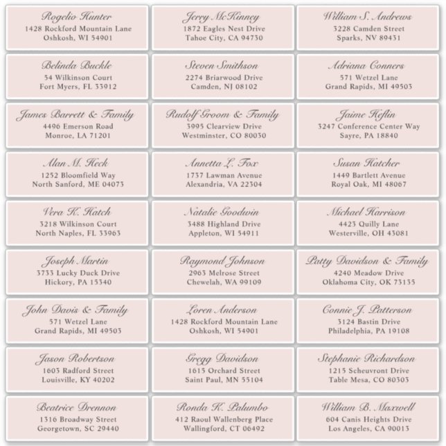 pegatina de la dirección de invitado del boda de r (Anverso)