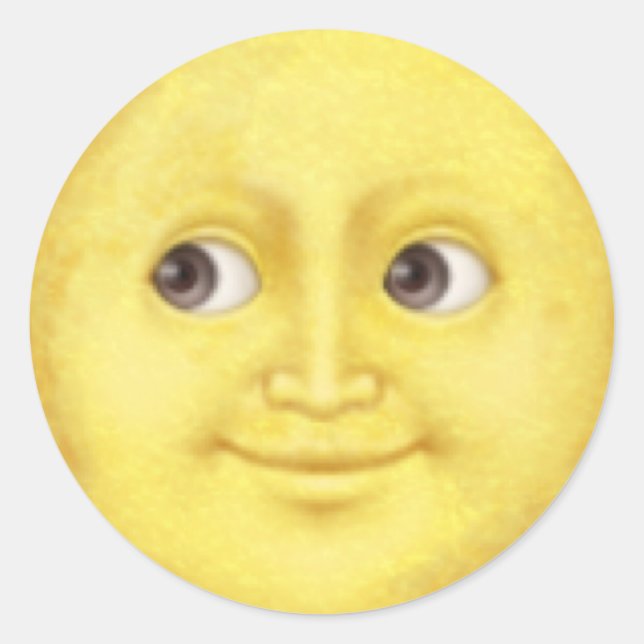 Pegatina de la emoji de la Luna (Anverso)