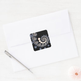 Pegatina de la espiral de Marfil y Perla Azul