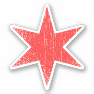 Pegatina de la estrella de la bandera de Chicago g