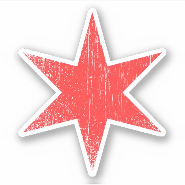 Pegatina de la estrella de la bandera de Chicago g (Anverso)