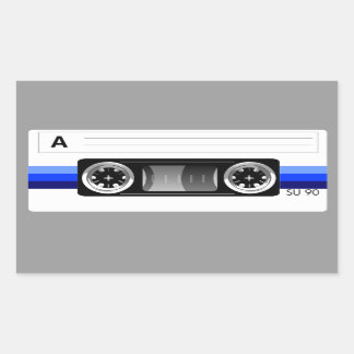 Pegatina de la etiqueta azul de la cinta cassette