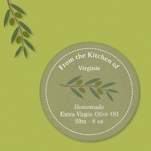 Pegatina de la etiqueta de aceite de oliva rústico