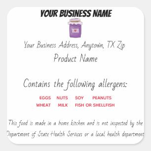 Pegatina de la etiqueta de alimentos de Texas Cott