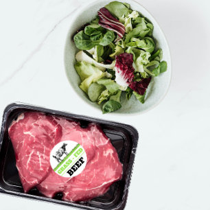 Pegatina de la etiqueta de carne de vacuno