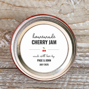 Pegatina de la etiqueta de cerezo jam jar casero