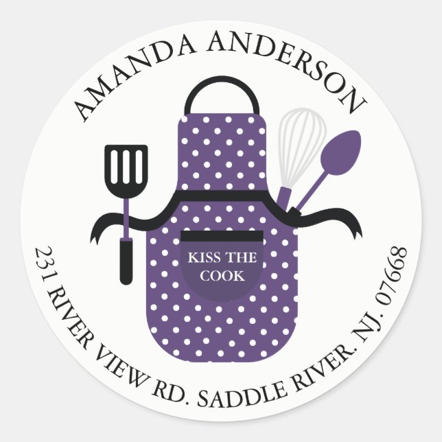 Pegatina De La Etiqueta De Dirección De La Cocina  (Anverso)