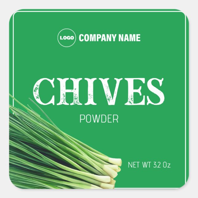 Pegatina de la etiqueta de especias de Chives (Anverso)