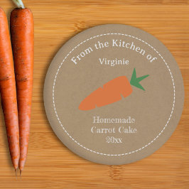 Pegatina de la etiqueta de Kraft & Rustic Carrot