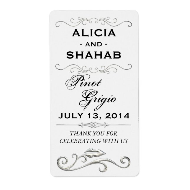 PEGATINA de la etiqueta de la botella de vino fino (Frente)