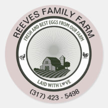 Pegatina de la etiqueta de la granja de cartón de 