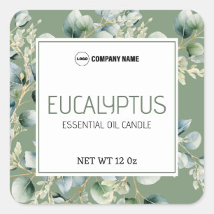 Pegatina de la etiqueta de la vela Eucalyptus Flav