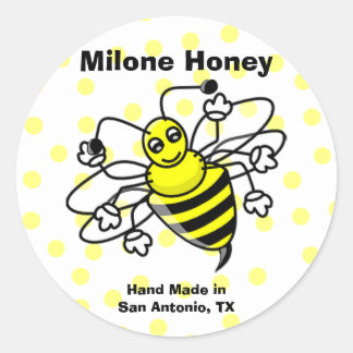 Pegatina de la etiqueta de miel de abeja