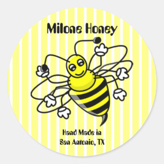 Pegatina de la etiqueta de miel de abeja