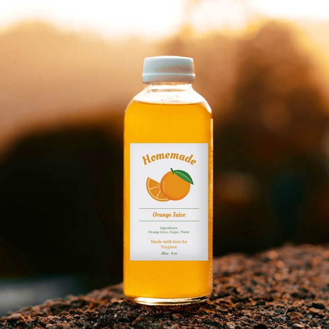 Pegatina de la etiqueta del frasco de jugo naranja (Orange Juice Bottle Label Sticker)