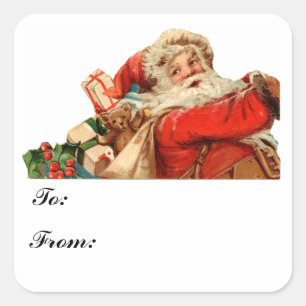 Pegatina de la etiqueta del regalo de Santa