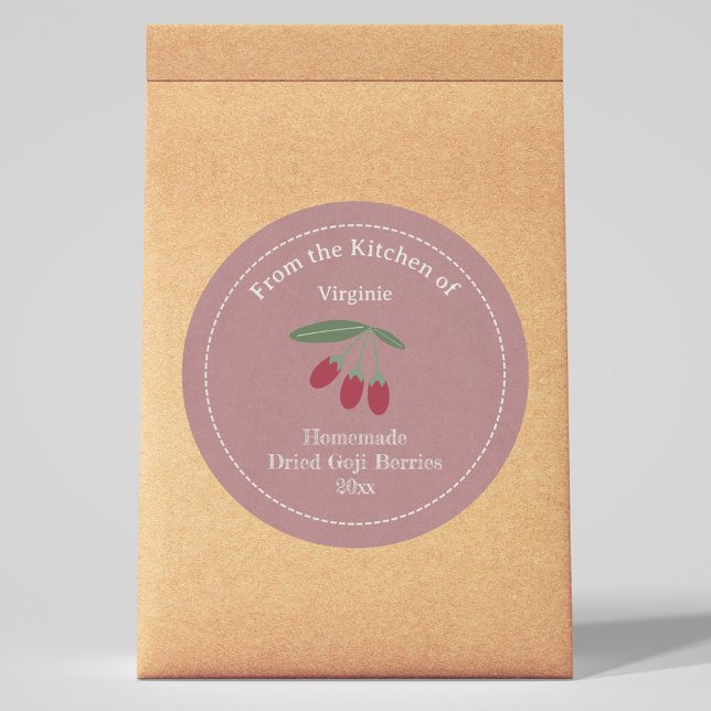 Pegatina de la etiqueta Kraft & Rustic Dried Goji  (Kraft & Rustic Dried Goji Berries Label Sticker)
