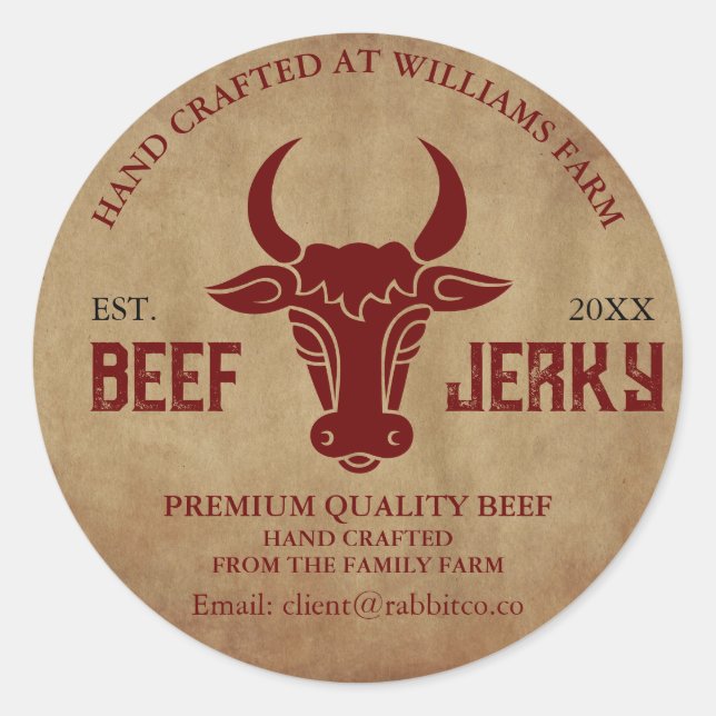 Pegatina de la etiqueta Personalizado Jerky (Anverso)