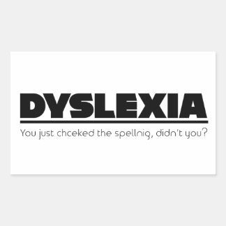 Pegatina de la falta de ortografía de la dislexia