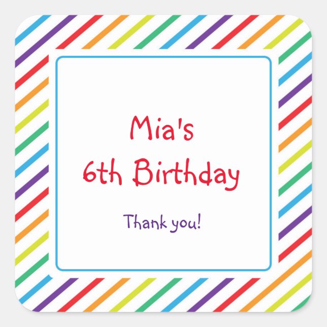 Pegatina de la fiesta colorida de las franjas arco (Anverso)