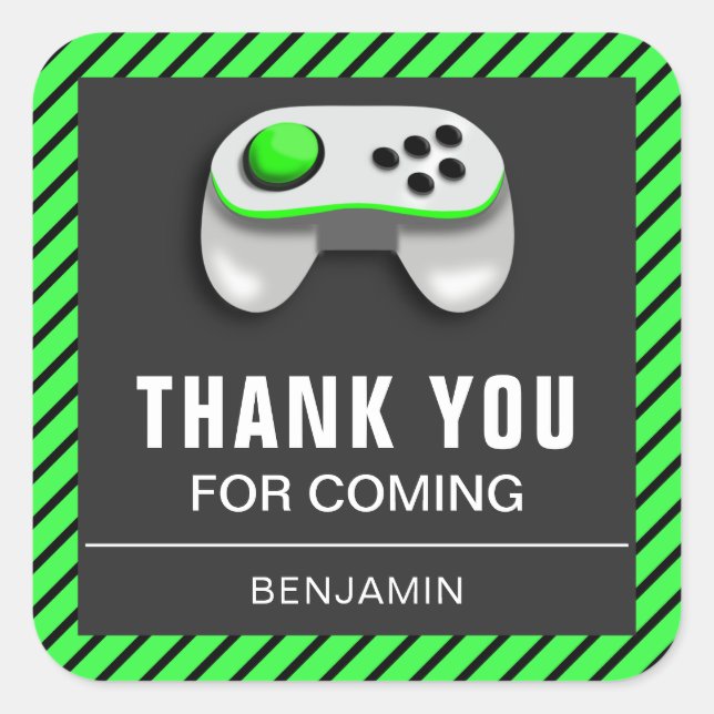 Pegatina de la fiesta de cumpleaños de un videojue (Anverso)